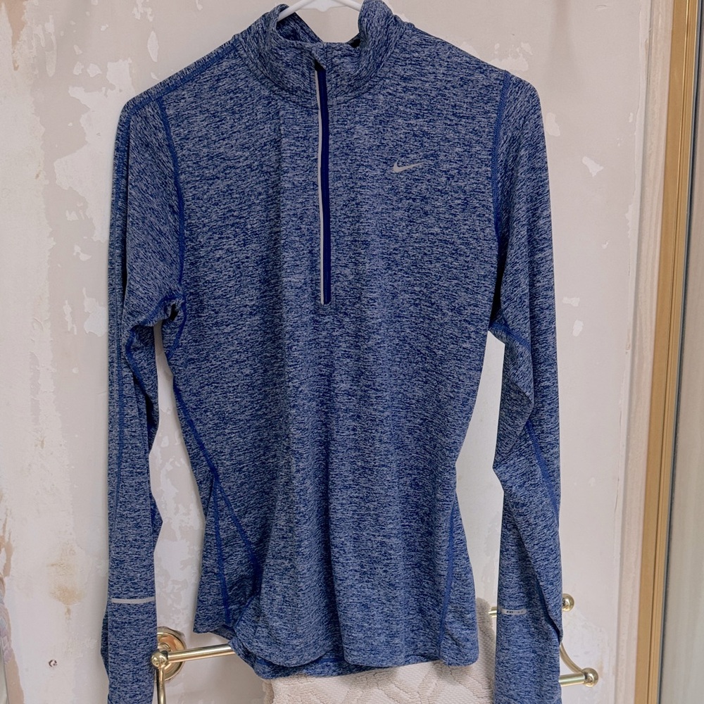 Nike Blue Long Sleeve Women's Top, thumb holes, light weight.